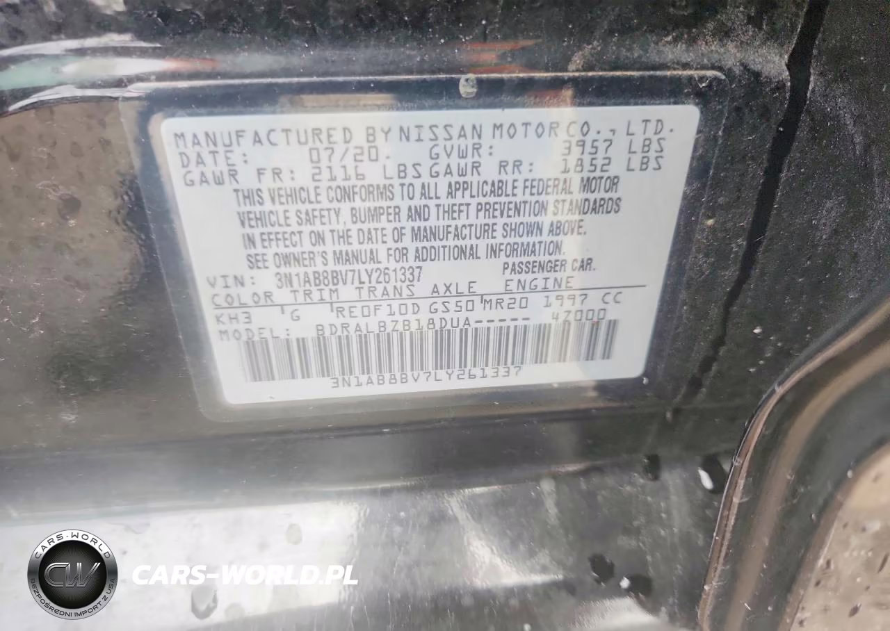 2020 Nissan Sentra S VIN:3N1AB8BV7LY261337 - 12