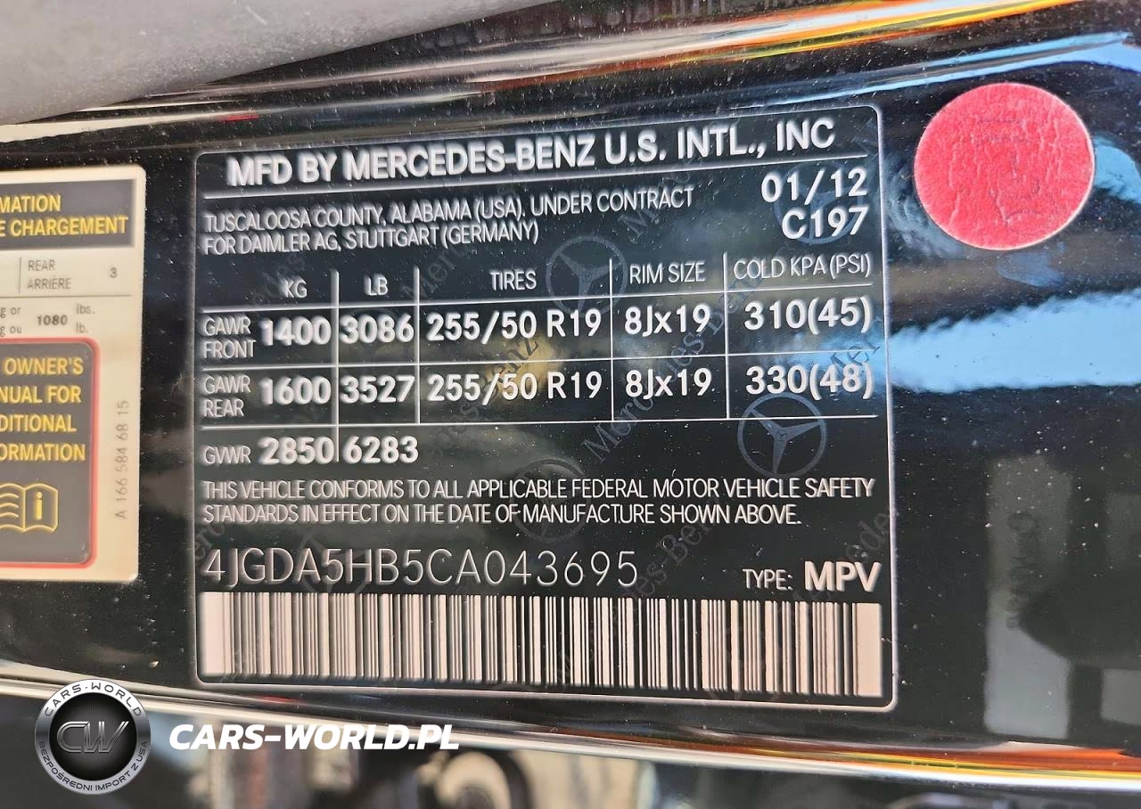 2012 Mercedes-Benz Ml 350 4Matic VIN:4JGDA5HB5CA043695 - 13