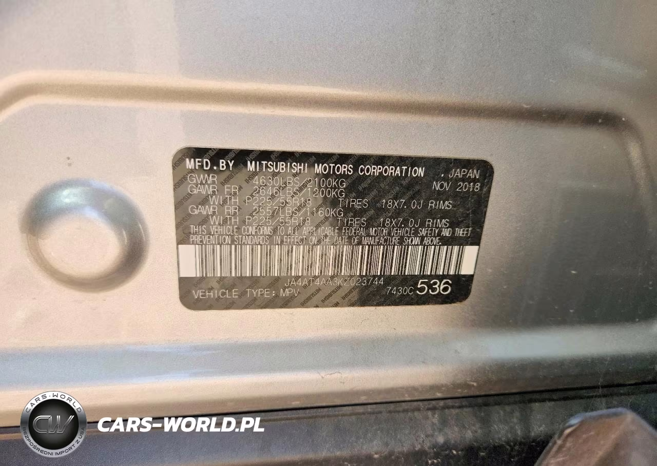 2019 Mitsubishi Eclipse Cross Le VIN:JA4AT4AA3KZ023744 - 12