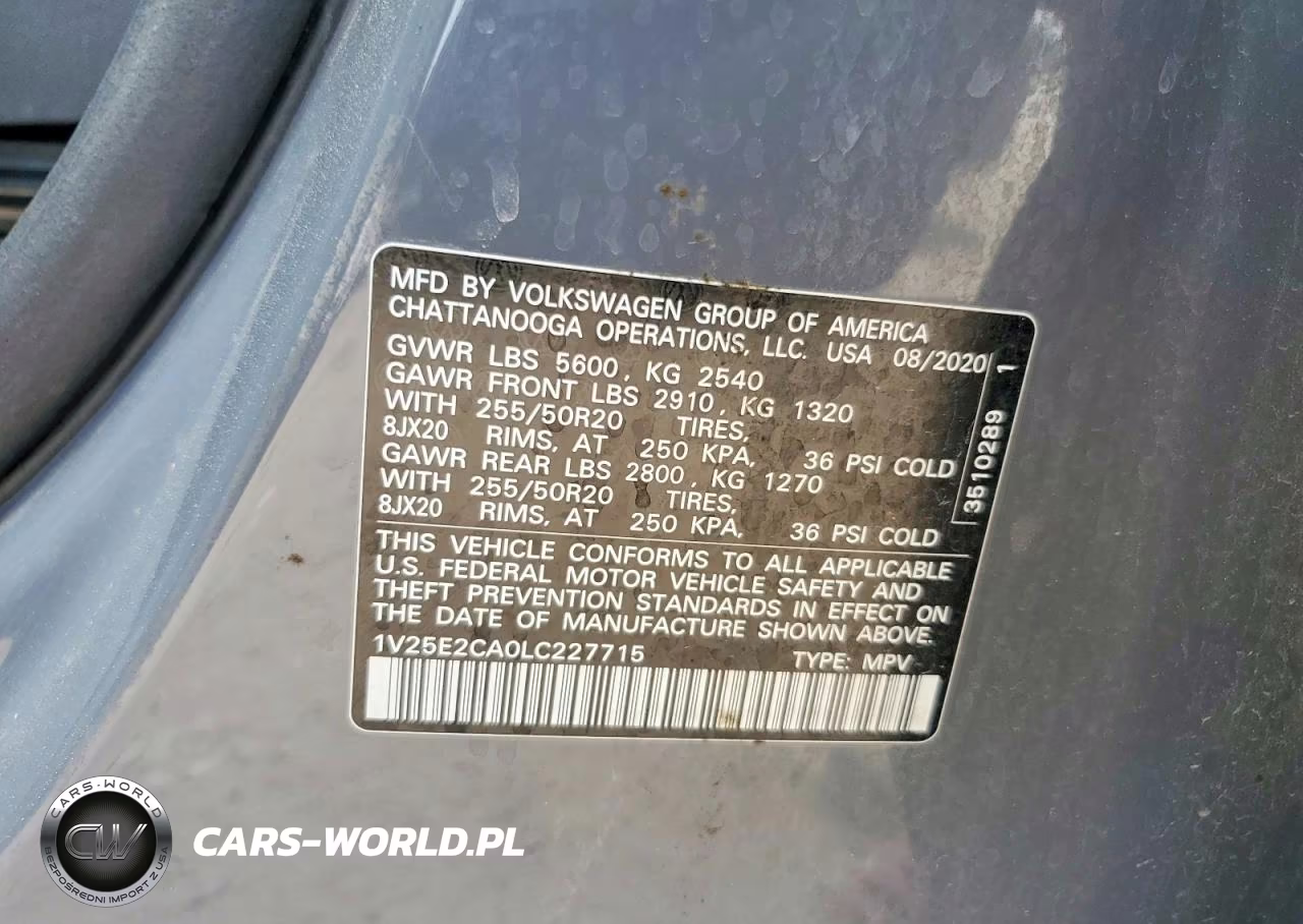 2020 Volkswagen Atlas Cross Sport Se VIN:1V25E2CA0LC227715 - 12