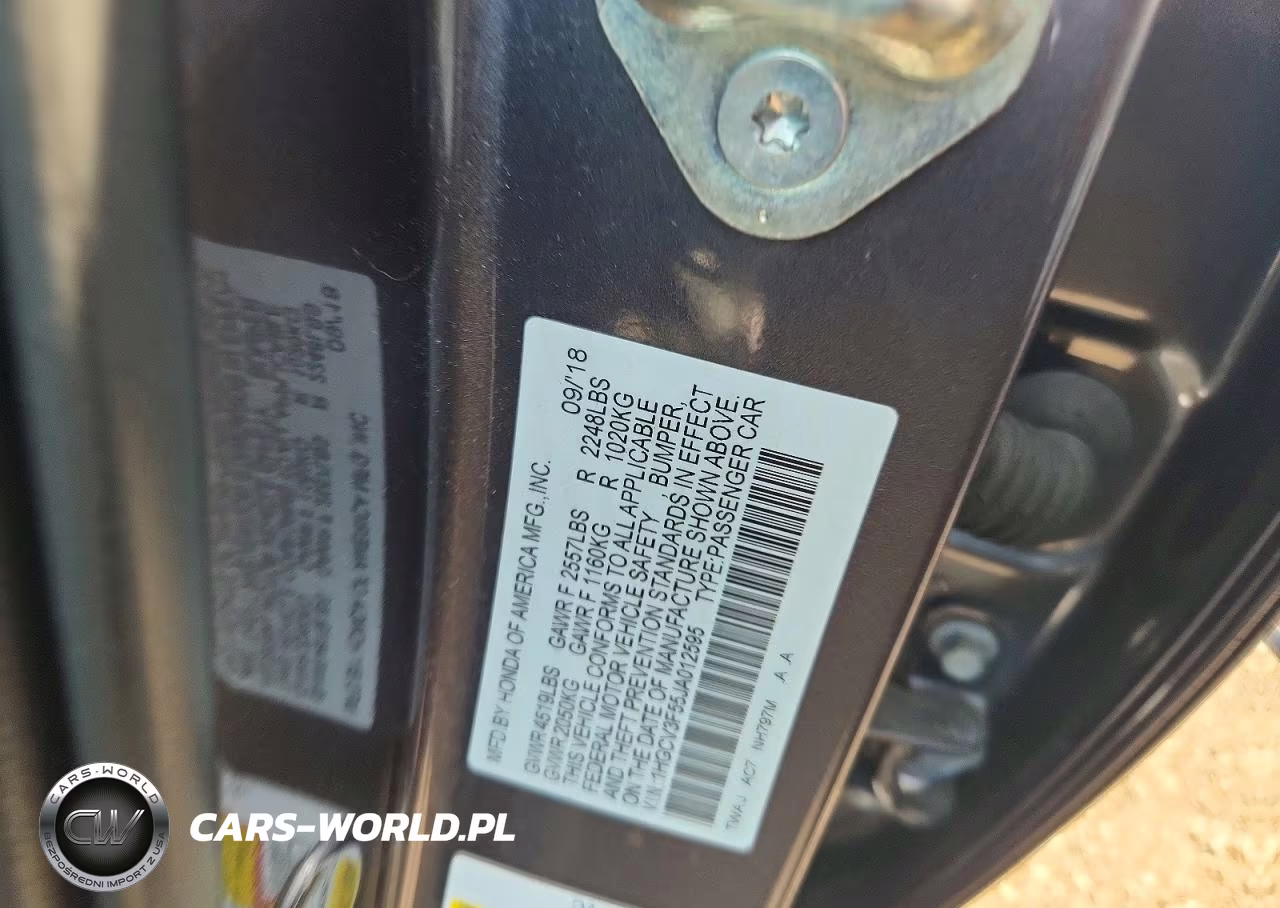 2018 Honda Accord Hybrid Exl VIN:1HGCV3F55JA012595 - 12