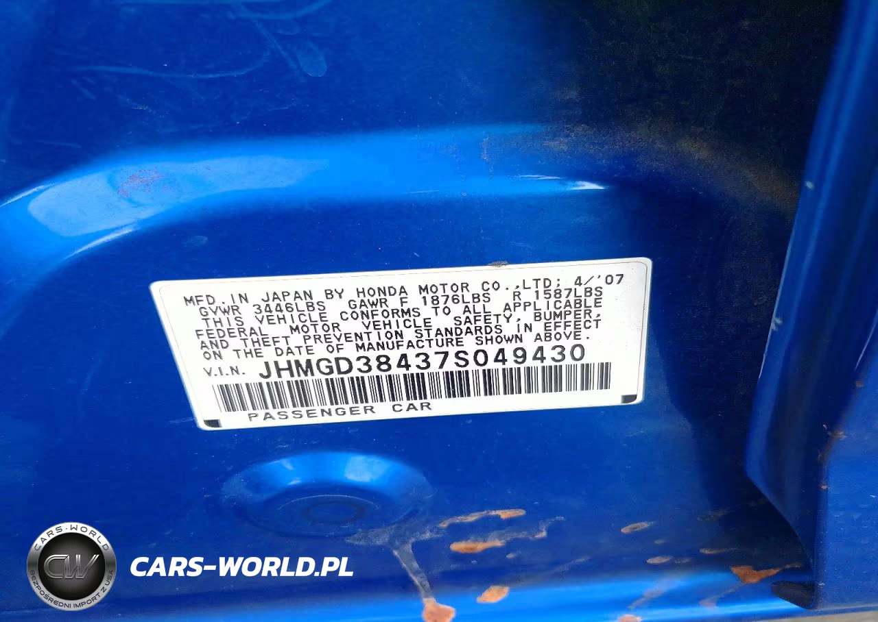 2007 Honda Fit VIN:JHMGD38437S049430 - 13