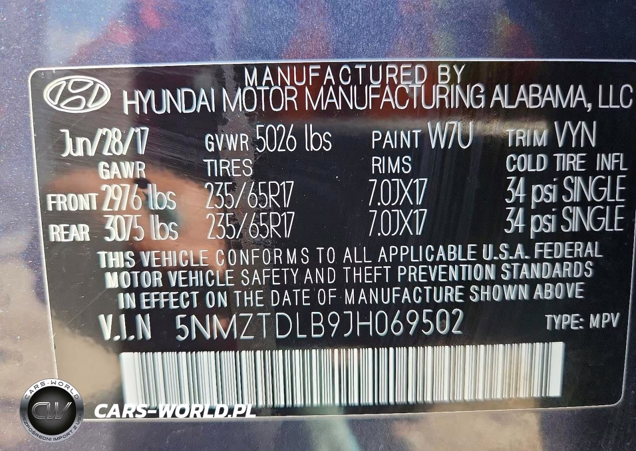2018 Hyundai Santa Fe Sport 2.4L VIN:5NMZTDLB9JH069502 - 13
