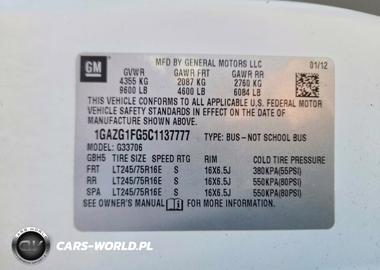 2012 Chevrolet Express G3500 Lt VIN:1GAZG1FG5C1137777 - 13
