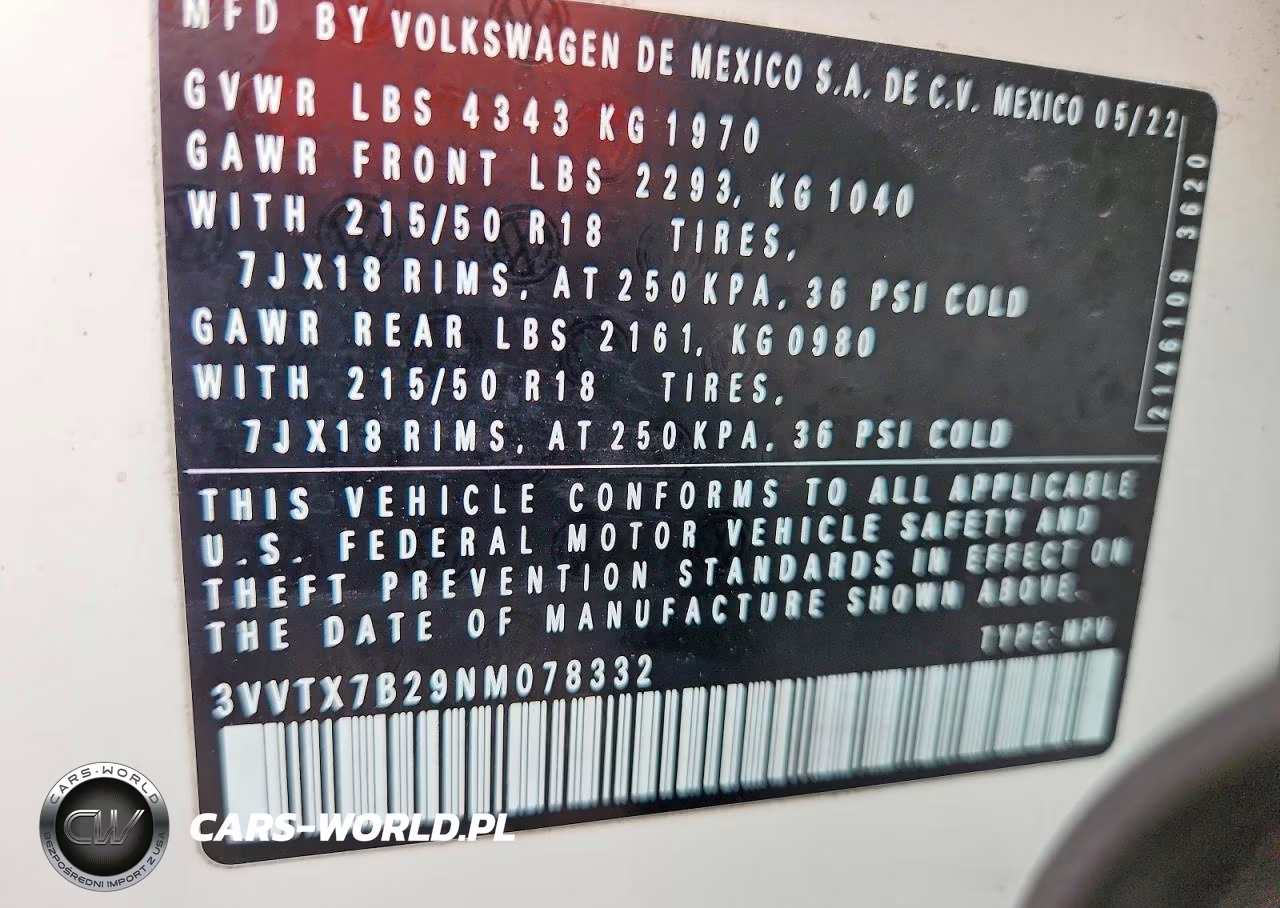2022 Volkswagen Taos Se VIN:3VVTX7B29NM078332 - 12