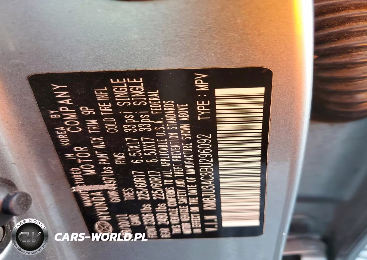 2011 Hyundai Tucson Gls VIN:KM8JU3AC3BU296092 - 13