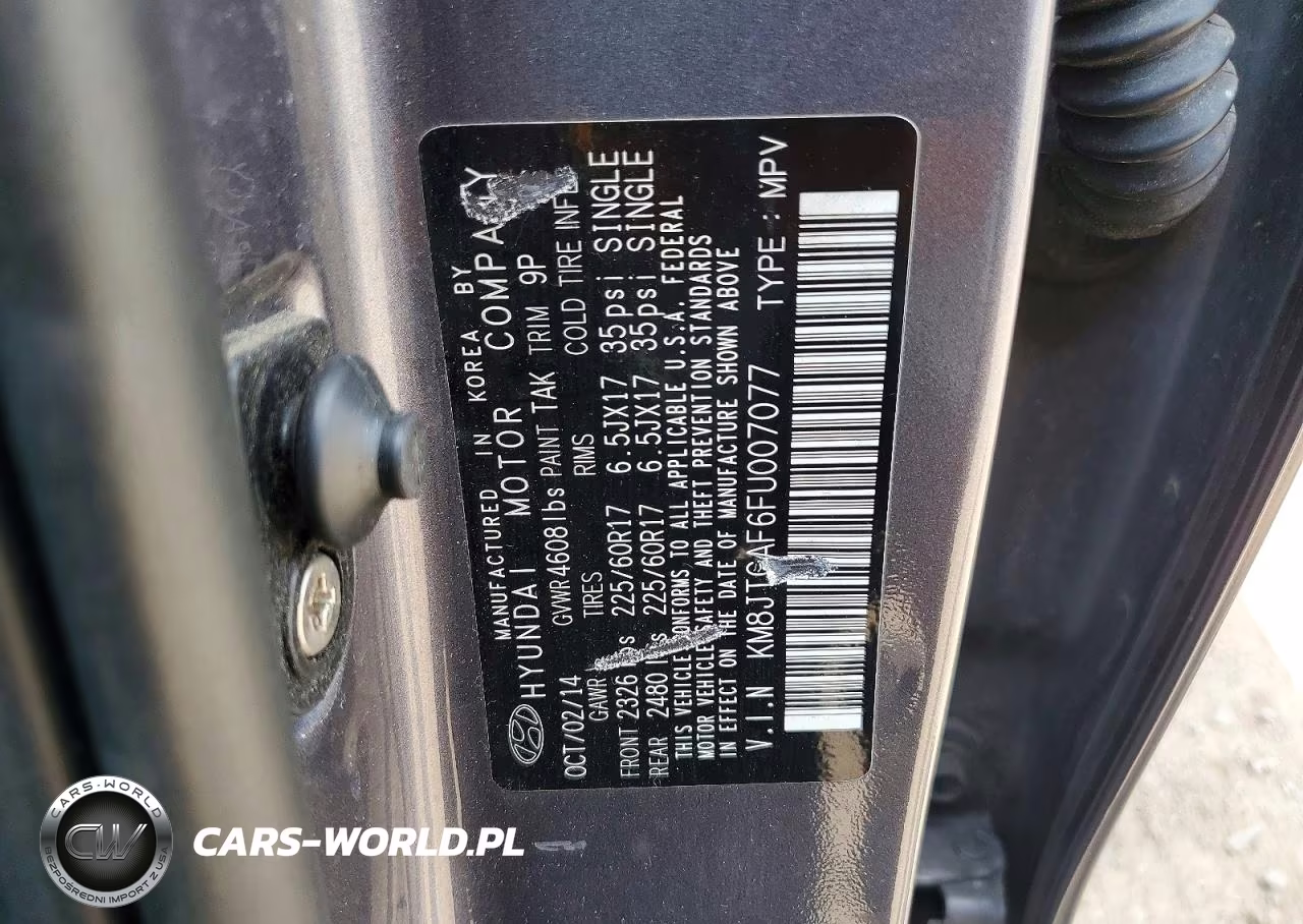 2015 Hyundai Tucson Gls VIN:KM8JTCAF6FU007077 - 13