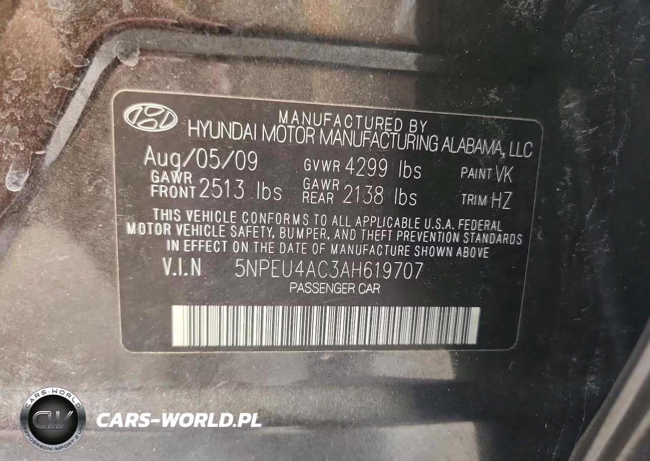 2010 Hyundai Sonata Limited VIN:5NPEU4AC3AH619707 - 12