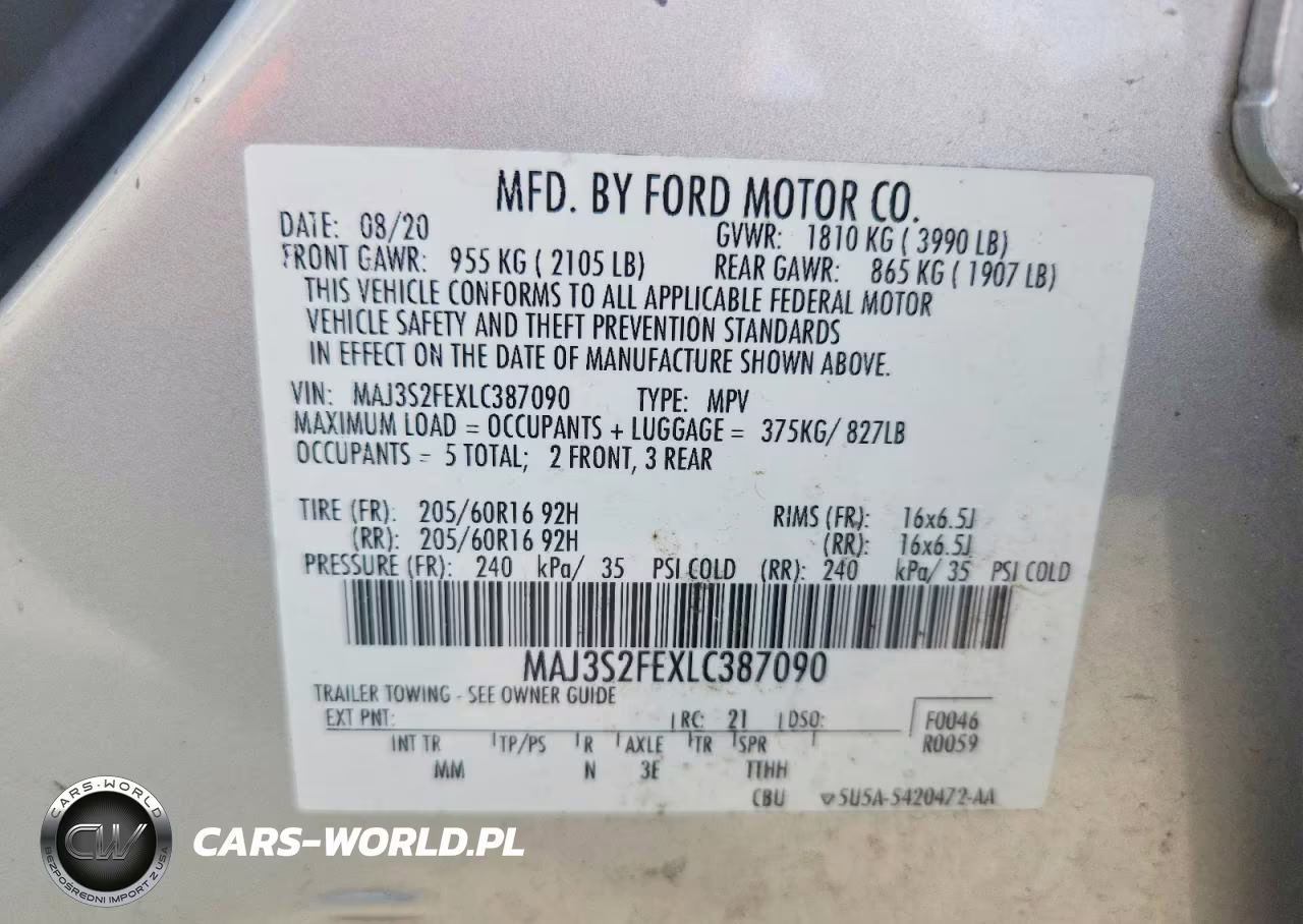 2020 Ford Ecosport S VIN:MAJ3S2FEXLC387090 - 14