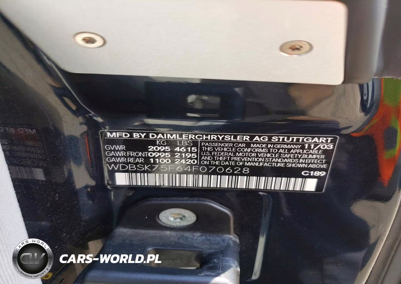 2004 Mercedes-Benz Sl 500 VIN:WDBSK75F64F070628 - 12