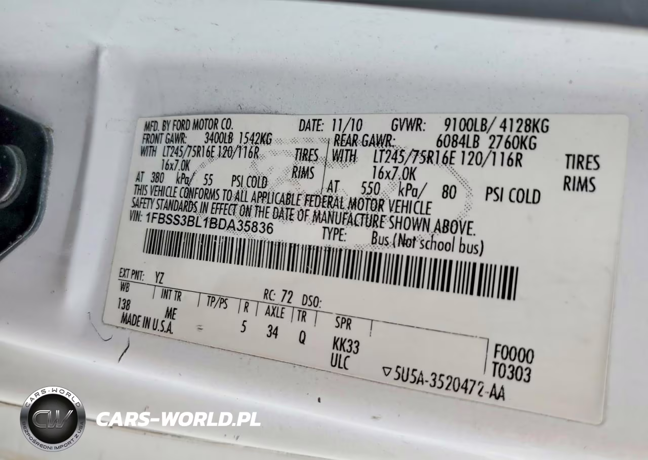2011 Ford Econoline E350 Super Duty Wagon VIN:1FBSS3BL1BDA35836 - 13