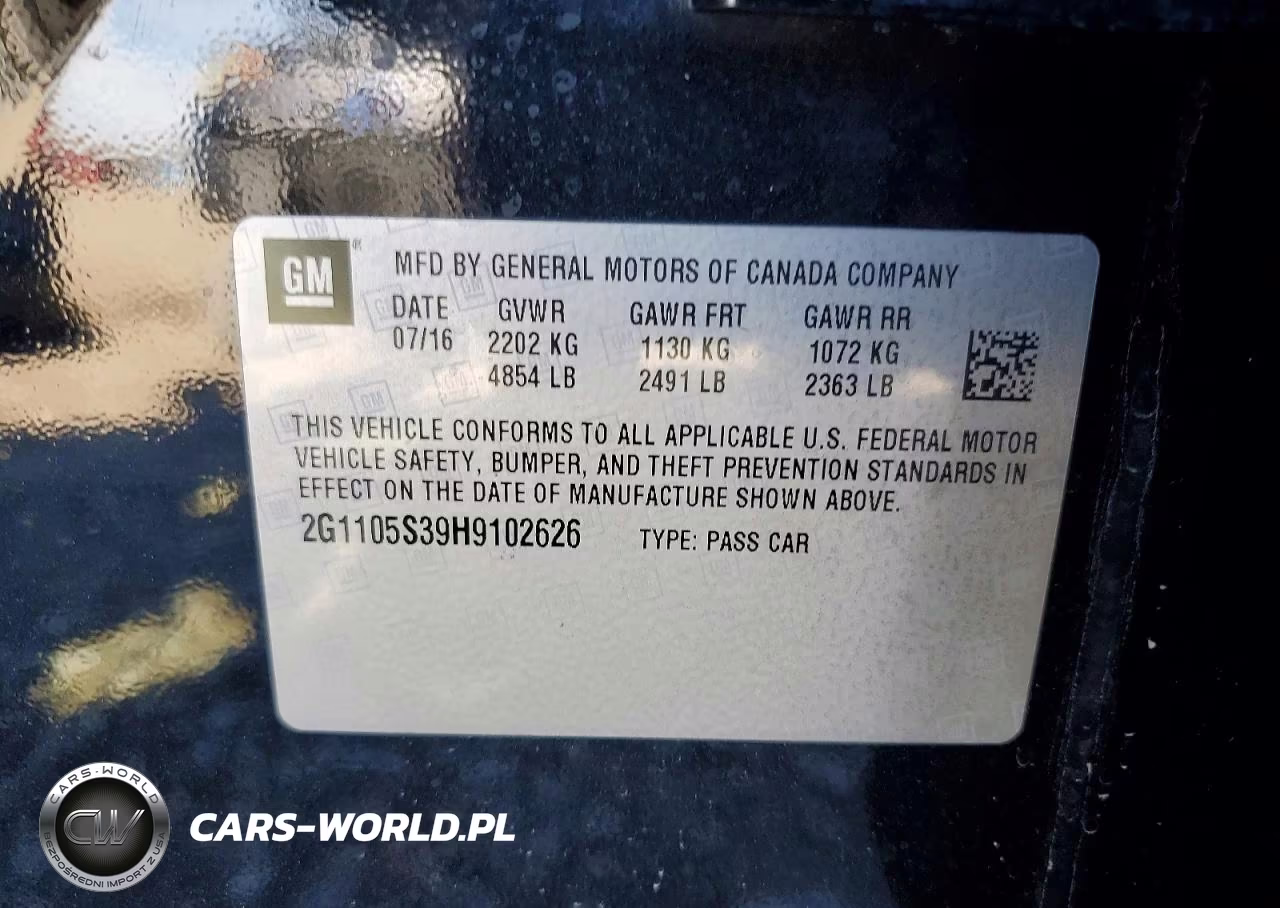 2017 Chevrolet Impala Lt VIN:2G1105S39H9102626 - 12