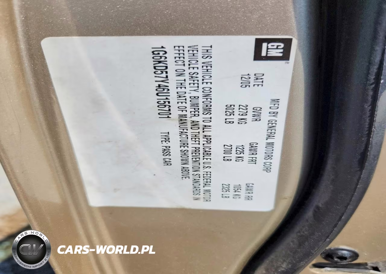 2006 Cadillac Dts VIN:1G6KD57Y46U156701 - 12