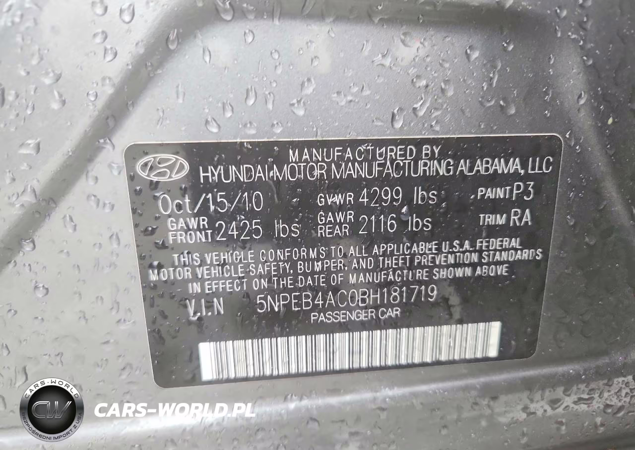 2011 Hyundai Sonata Gls VIN:5NPEB4AC0BH181719 - 13