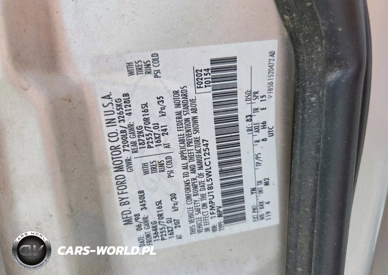 1998 Ford Expedition VIN:1FMPU18L5WLC12547 - 13