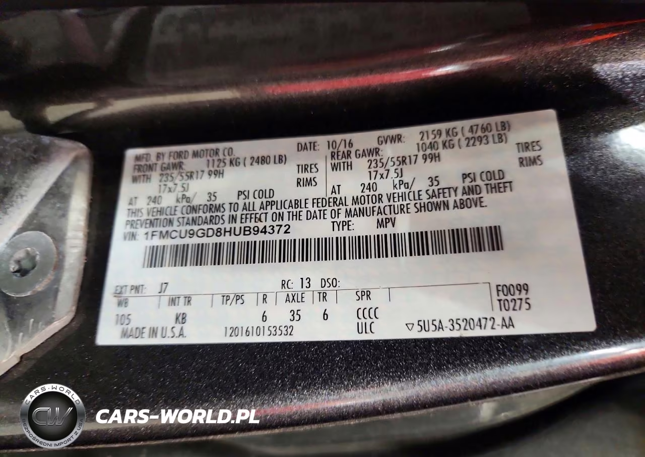 2017 Ford Escape Se VIN:1FMCU9GD8HUB94372 - 13