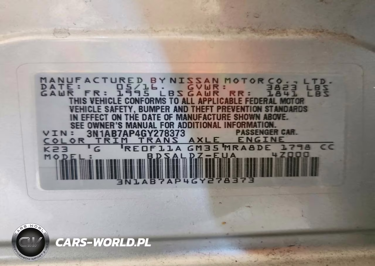 2016 Nissan Sentra Sv VIN:3N1AB7AP4GY278373 - 13