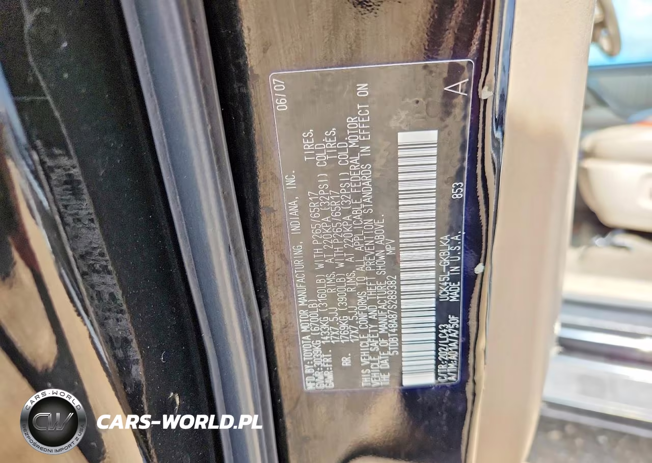 2007 Toyota Sequoia Limited VIN:5TDBT48A87S289382 - 14