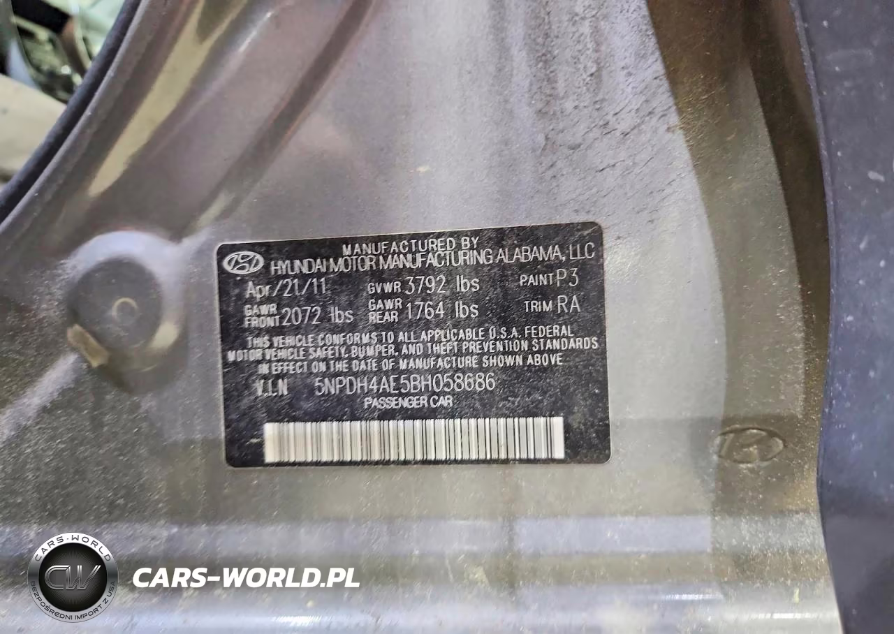 2011 Hyundai Elantra Gls VIN:5NPDH4AE5BH058686 - 12