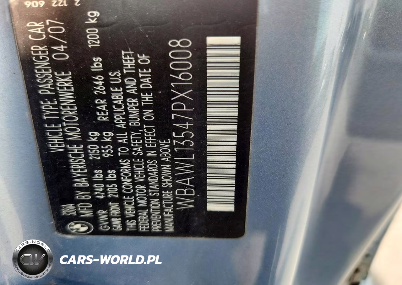 2007 BMW 328 I VIN:WBAWL13547PX16008 - 12