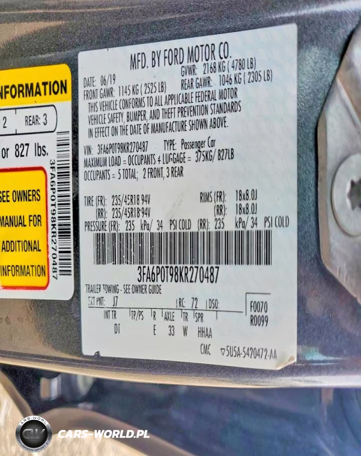 2019 Ford Fusion Se VIN:3FA6P0T98KR270487 - 12