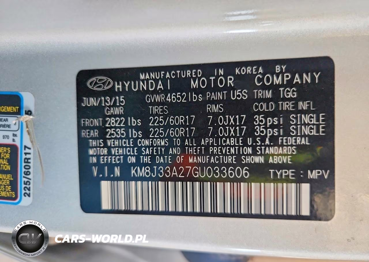2016 Hyundai Tucson Eco VIN:KM8J33A27GU033606 - 13