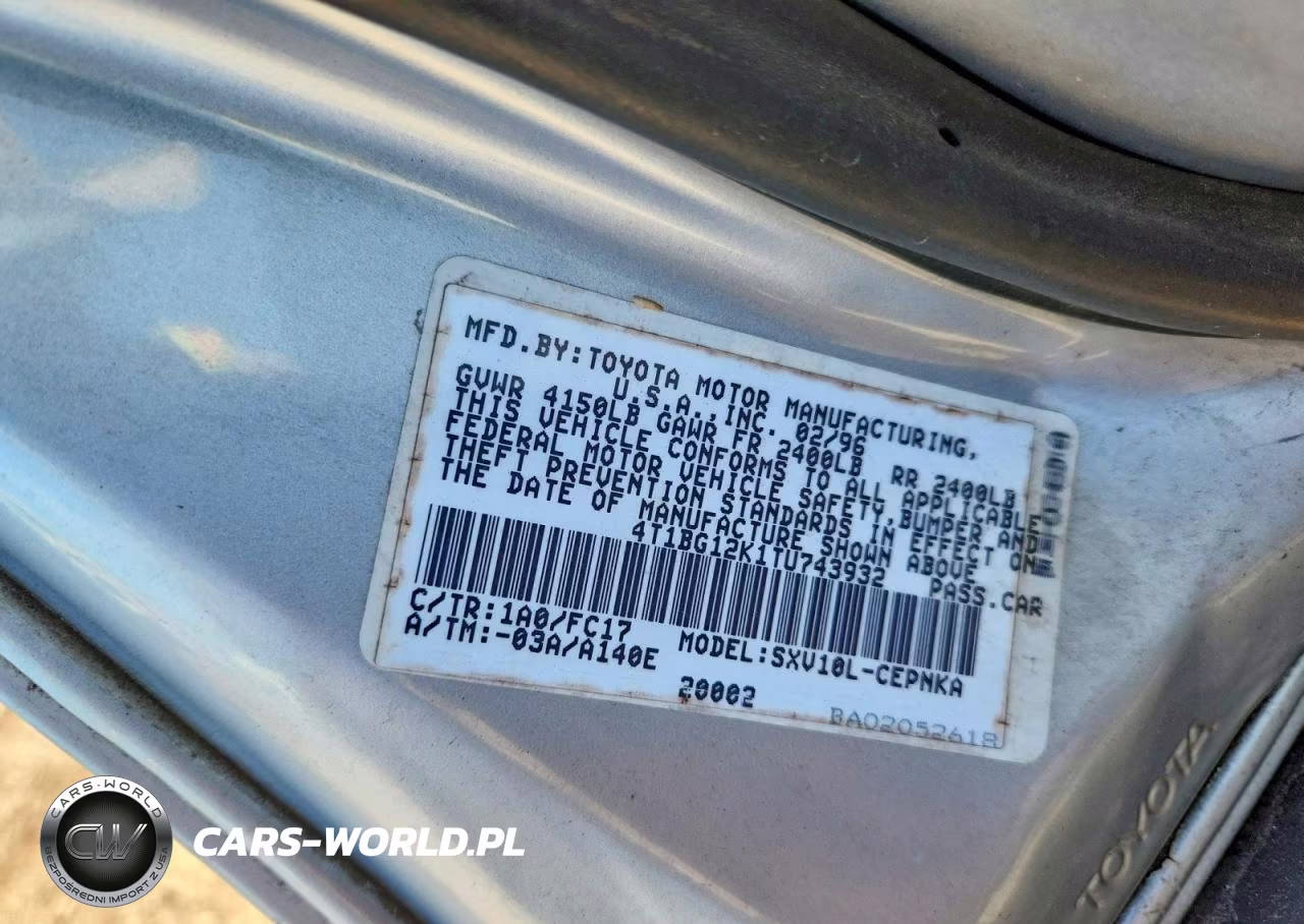 1996 Toyota Camry Le VIN:4T1BG12K1TU743932 - 12