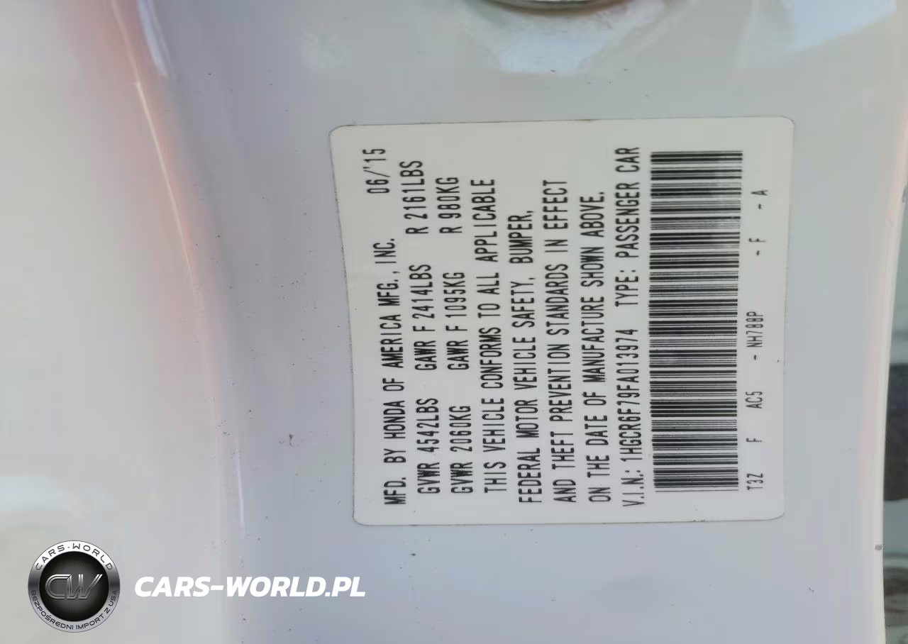 2015 Honda Accord Touring Hybrid VIN:1HGCR6F79FA013974 - 12