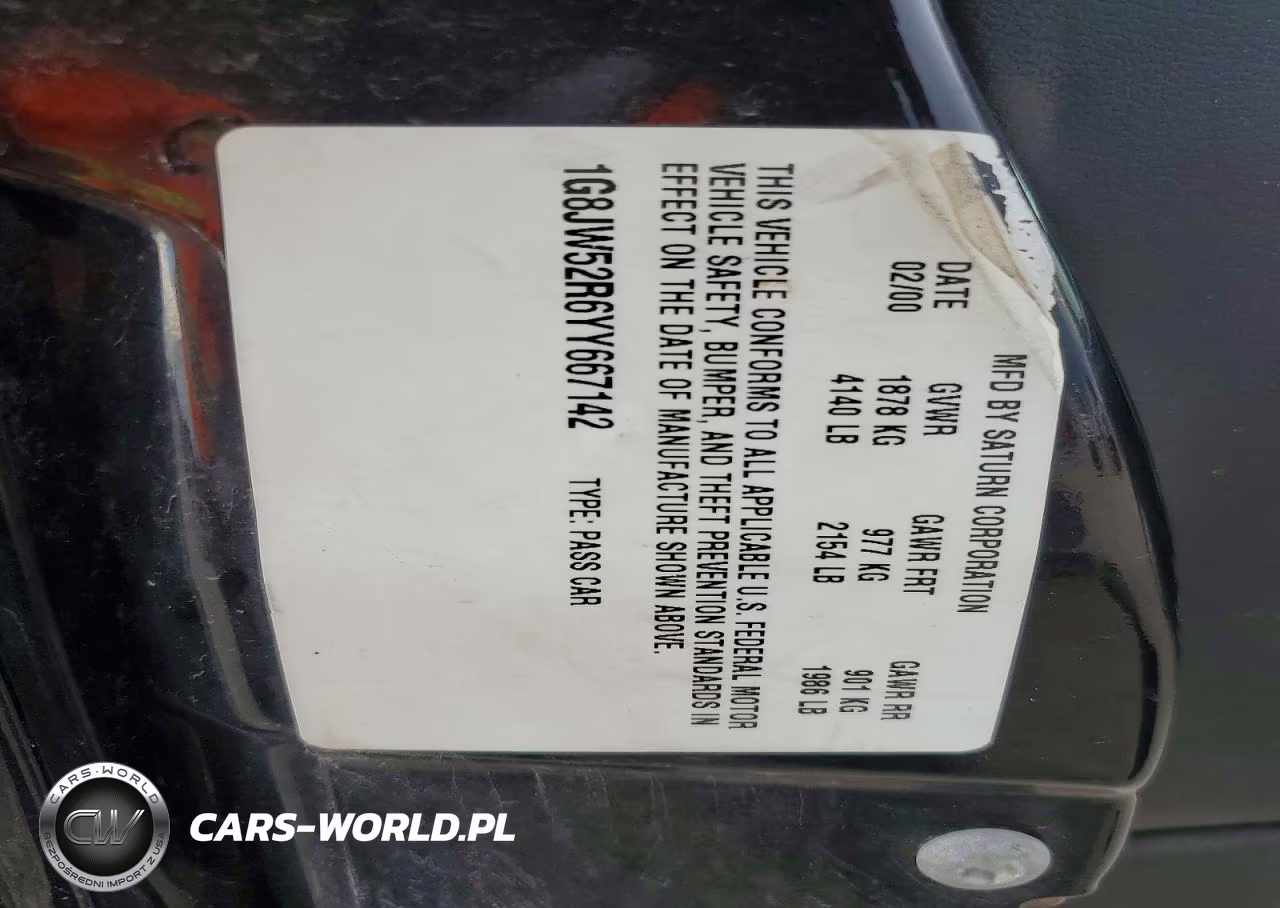 2000 Saturn Ls2 VIN:1G8JW52R6YY667142 - 12
