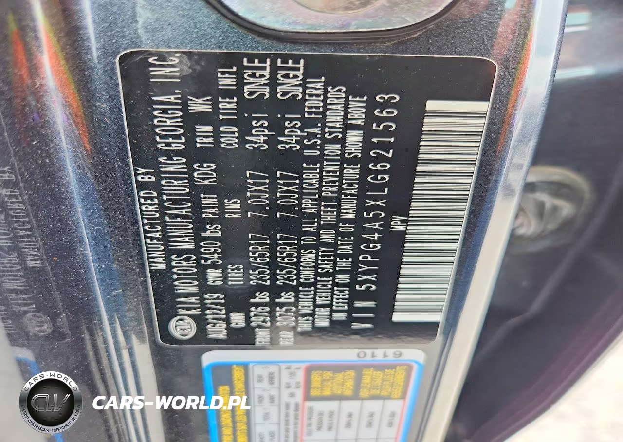 2020 Kia Sorento S VIN:5XYPG4A5XLG621563 - 13