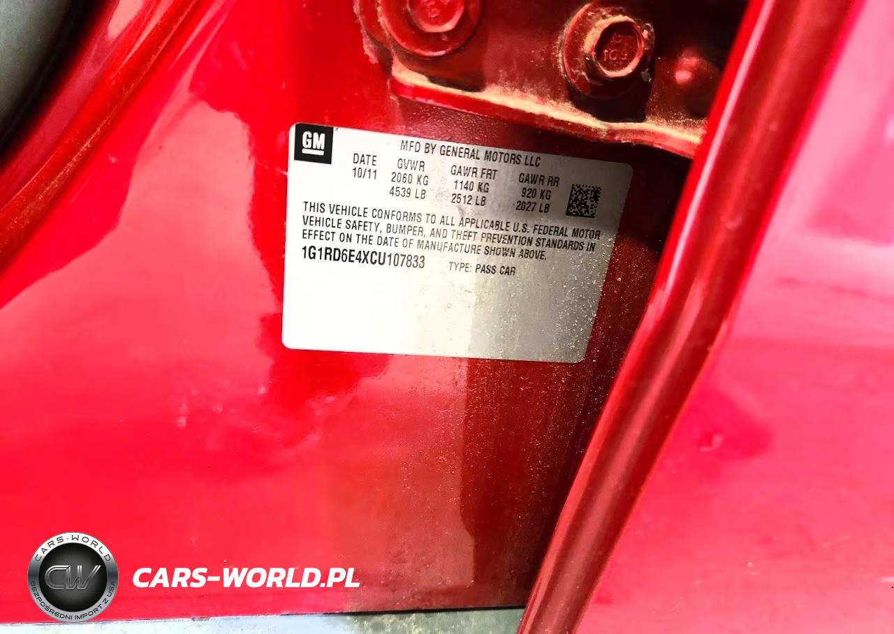 2012 Chevrolet Volt VIN:1G1RD6E4XCU107833 - 12