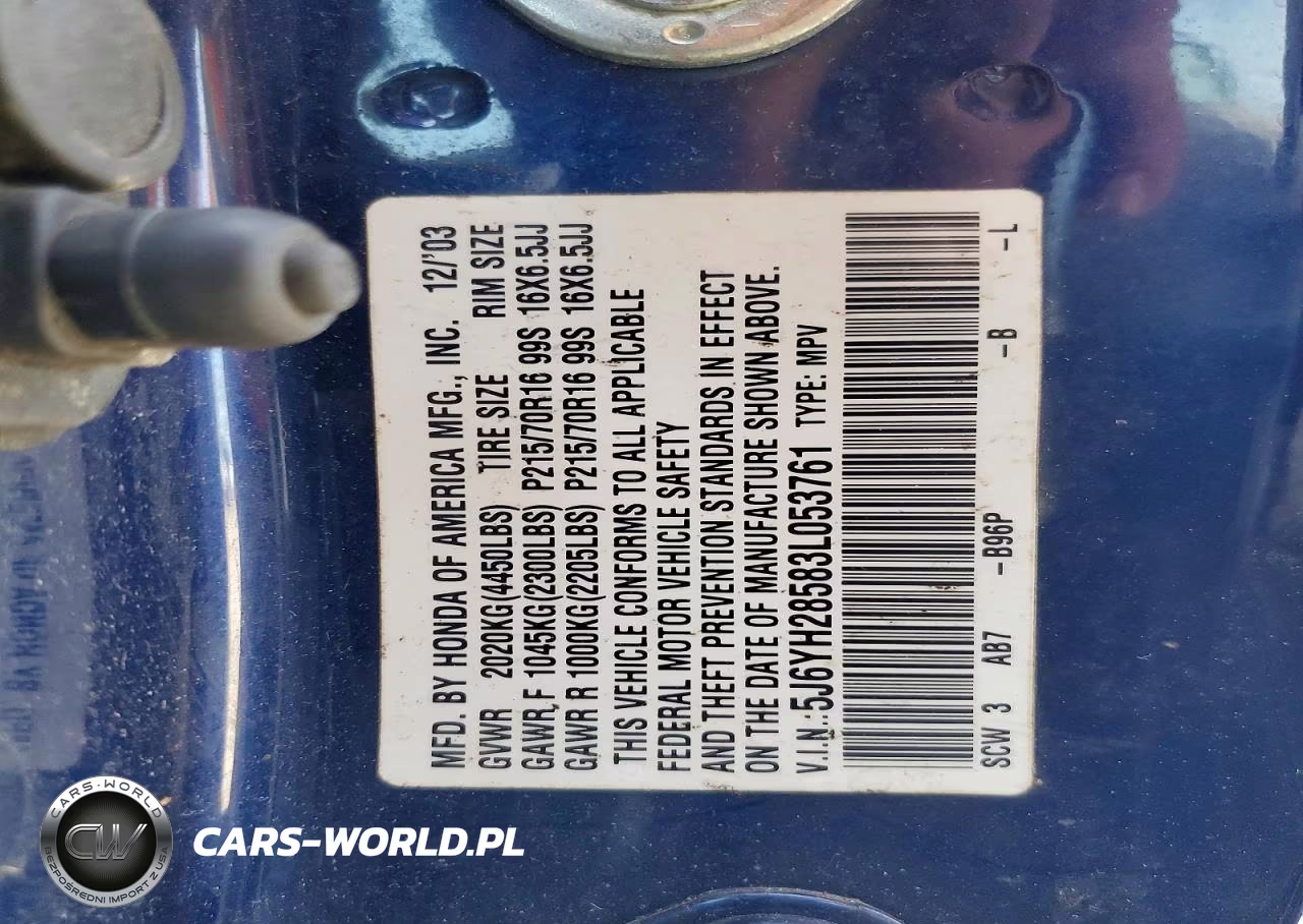 2003 Honda Element Ex VIN:5J6YH28583L053761 - 14