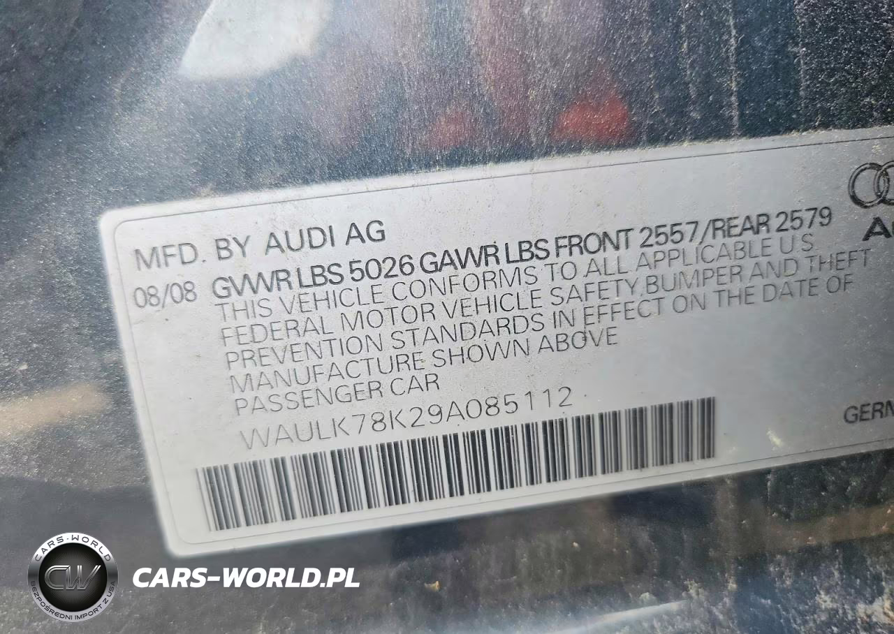 2009 Audi A4 3.2 Quattro VIN:WAULK78K29A085112 - 12
