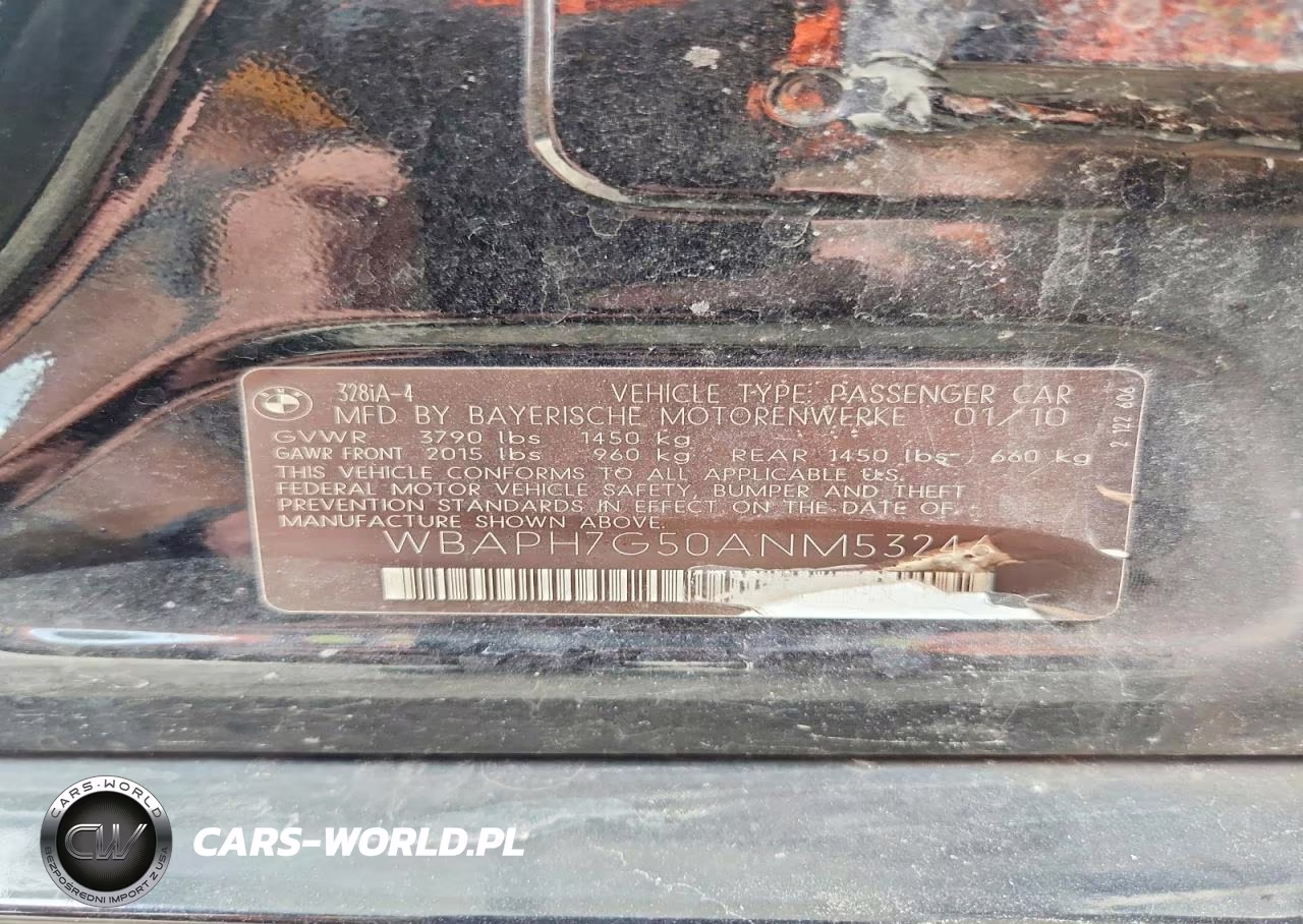 2010 BMW 328 I VIN:WBAPH7G50ANM53246 - 12