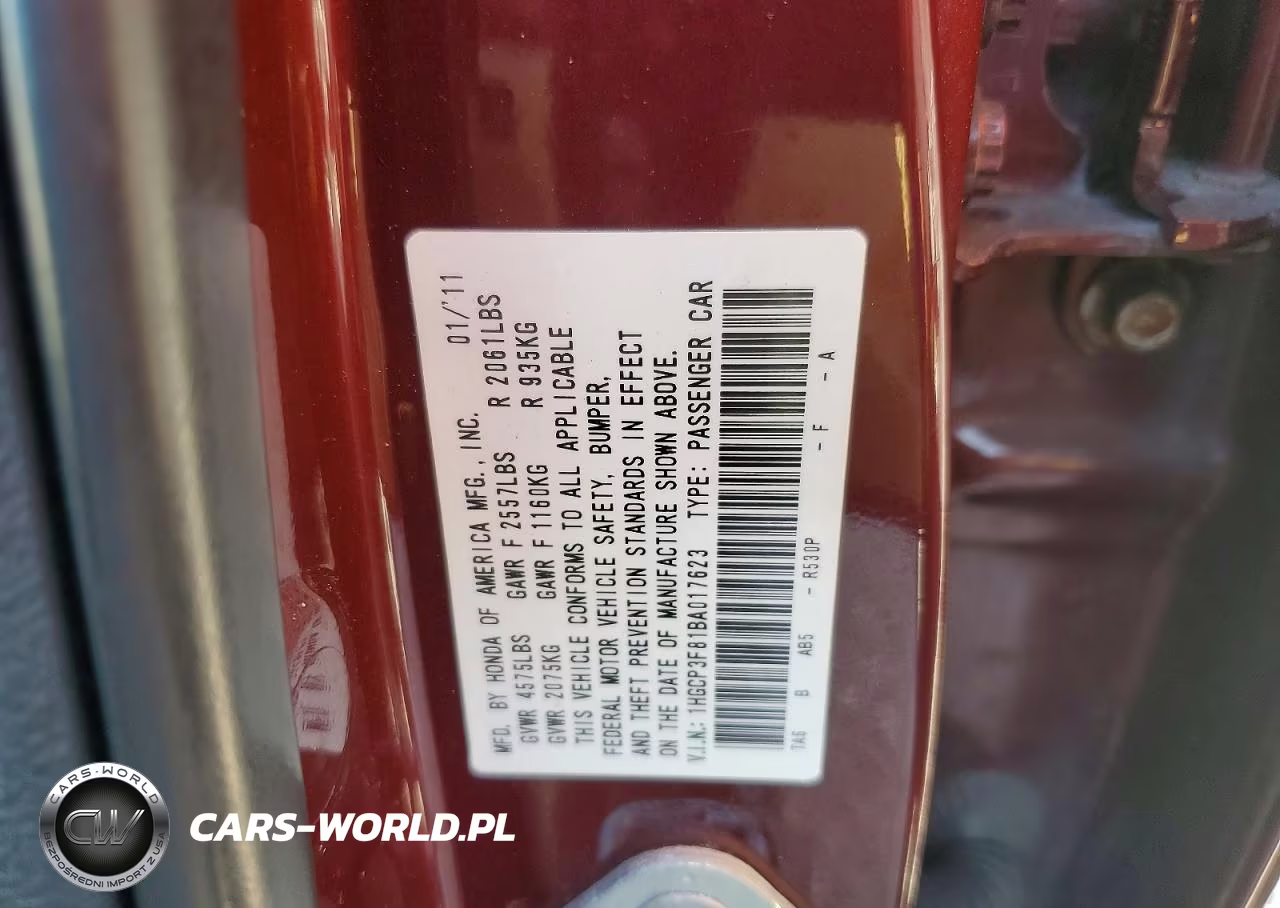 2011 Honda Accord Exl VIN:1HGCP3F81BA017623 - 13