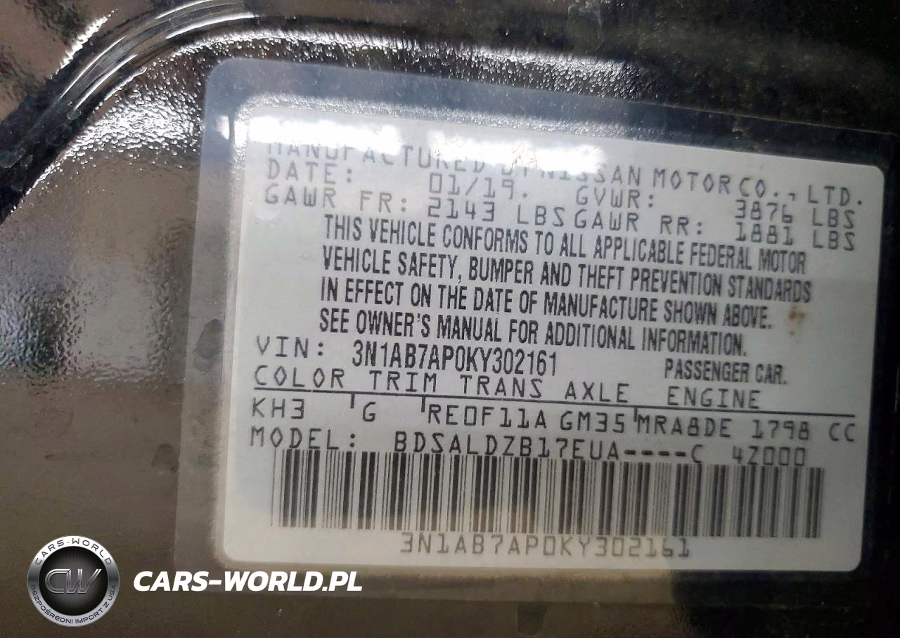 2019 Nissan Sentra Sv VIN:3N1AB7AP0KY302161 - 12