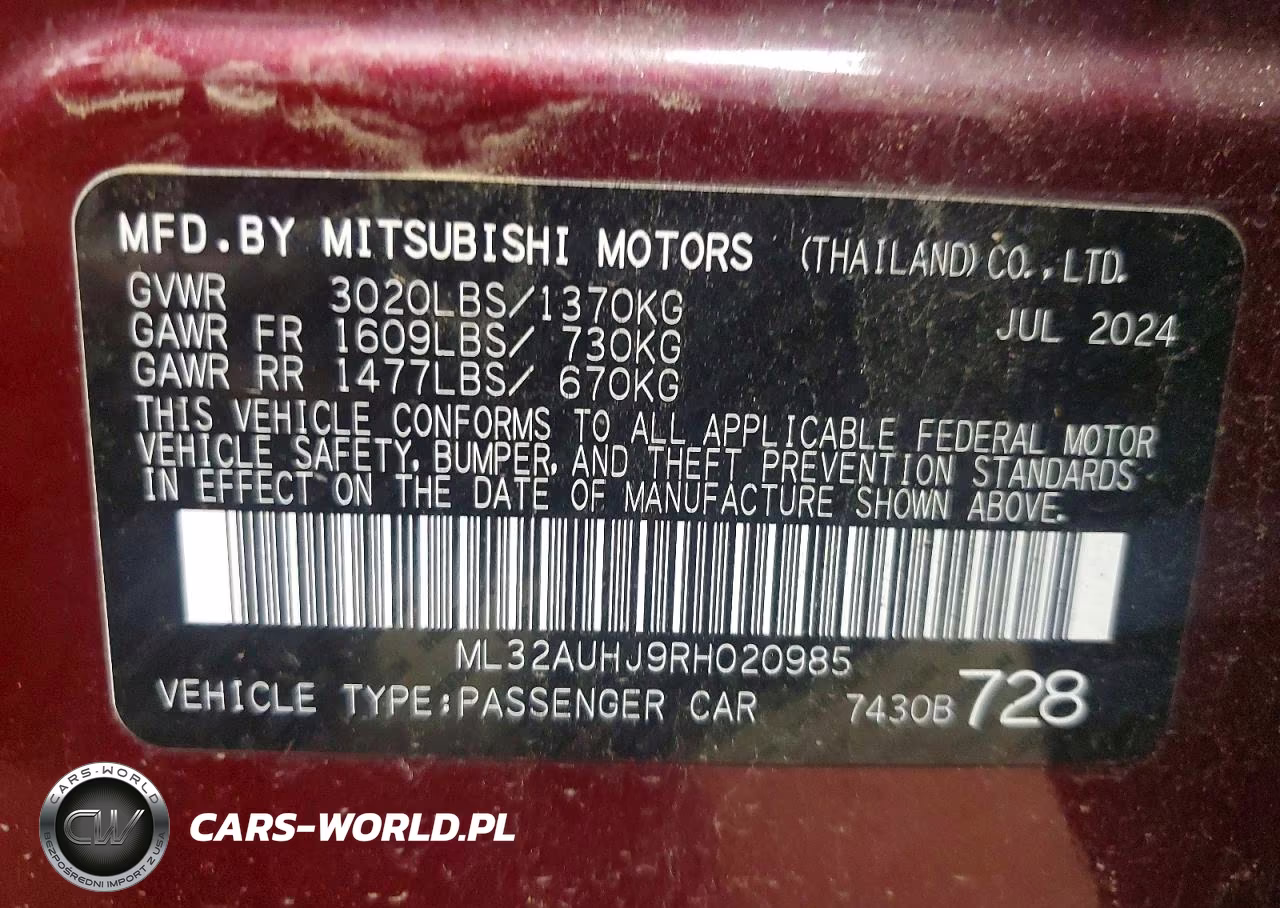 2024 Mitsubishi Mirage Es VIN:ML32AUHJ9RH020985 - 12