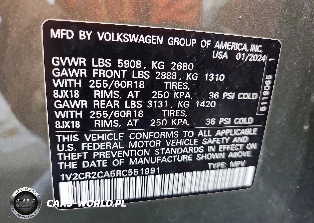 2024 Volkswagen Atlas Peak Edition Se VIN:1V2CR2CA5RC551991 - 13