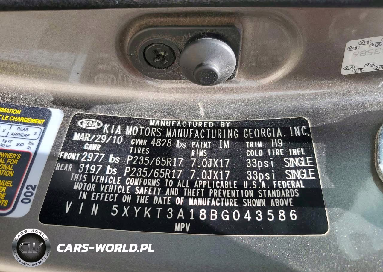 2011 Kia Sorento Lx VIN:5XYKT3A18BG043586 - 13