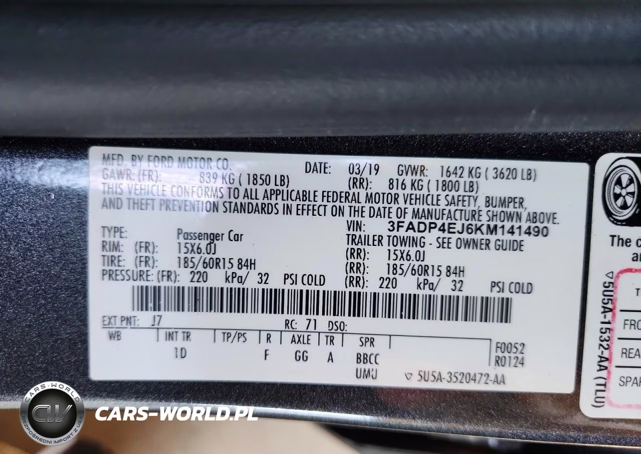 2019 Ford Fiesta Se VIN:3FADP4EJ6KM141490 - 12