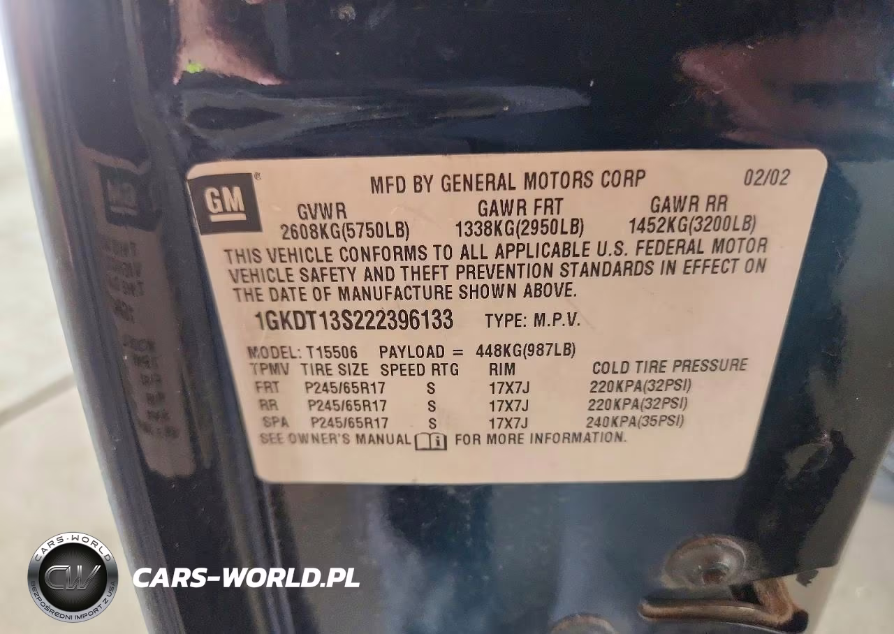 2002 GMC Envoy VIN:1GKDT13S222396133 - 13