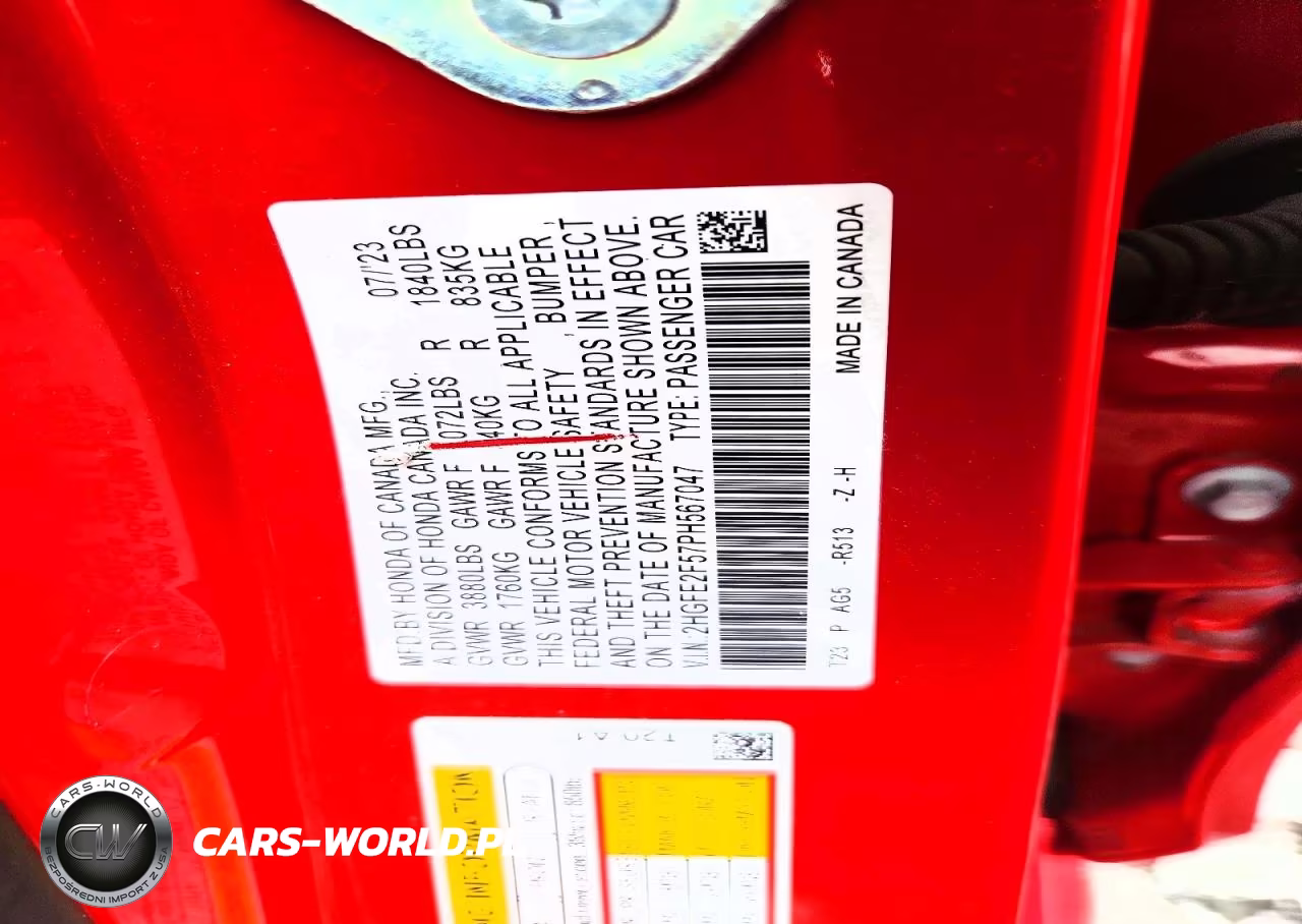 2023 Honda Civic Sport VIN:2HGFE2F57PH567047 - 12
