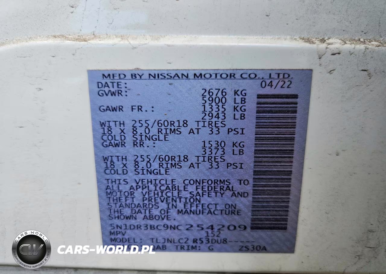 2022 Nissan Pathfinder Sv VIN:5N1DR3BC9NC254209 - 12