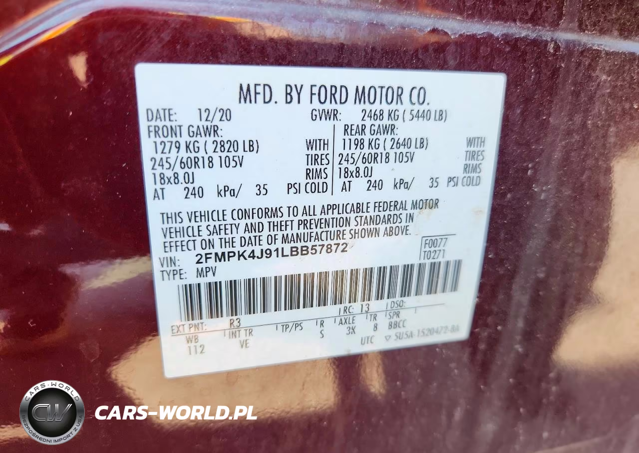 2020 Ford Edge Sel VIN:2FMPK4J91LBB57872 - 12