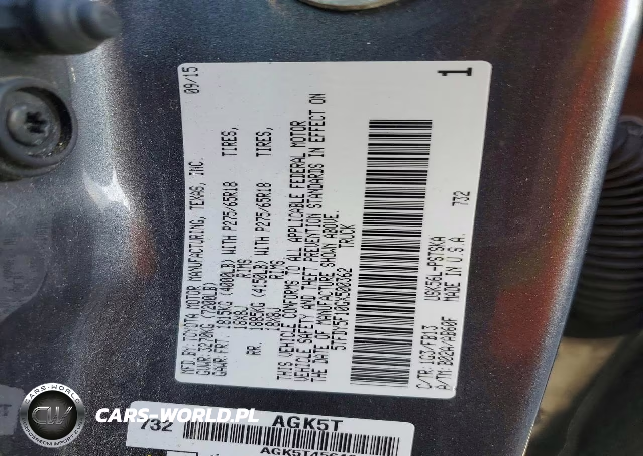 2016 Toyota Tundra Sr5 VIN:5TFDY5F10GX500362 - 12