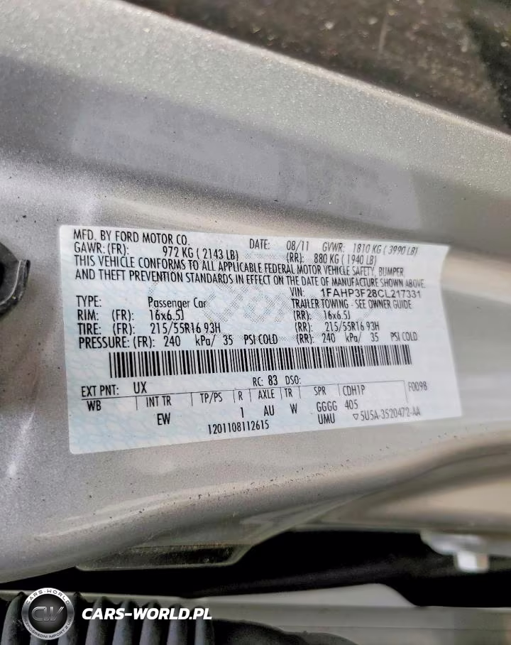 2012 Ford Focus Se VIN:1FAHP3F28CL217331 - 12