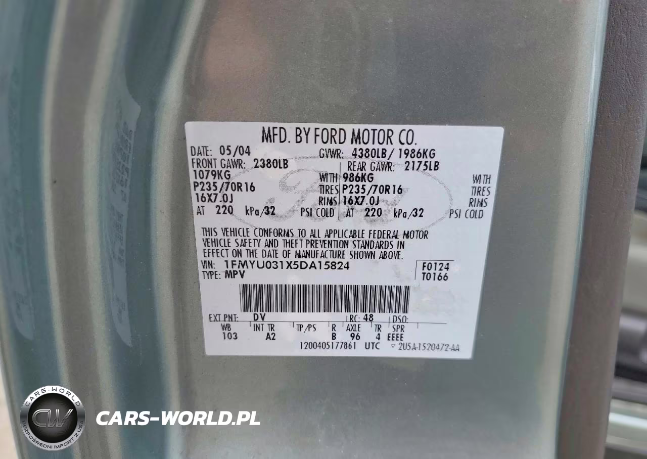 2005 Ford Escape Xlt VIN:1FMYU031X5DA15824 - 13
