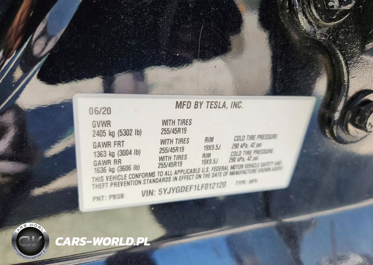 2020 Tesla Model Y VIN:5YJYGDEF1LF012120 - 12