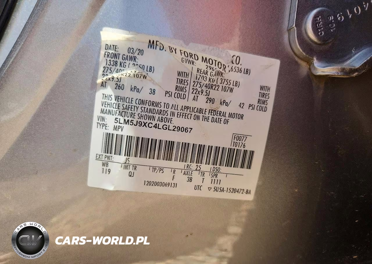 2020 Lincoln Aviator VIN:5LM5J9XC4LGL29067 - 13