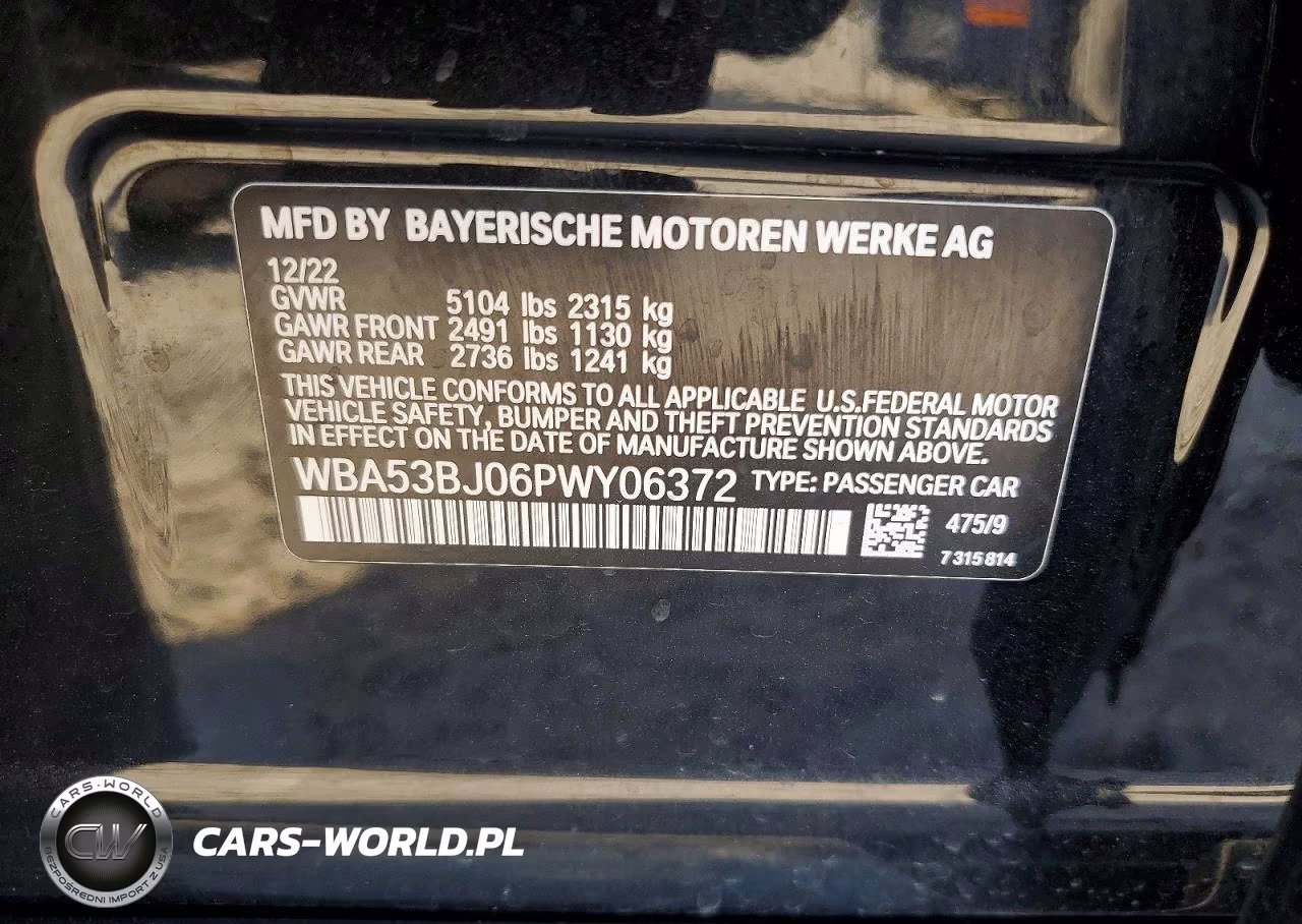 2023 BMW 540 I VIN:WBA53BJ06PWY06372 - 12